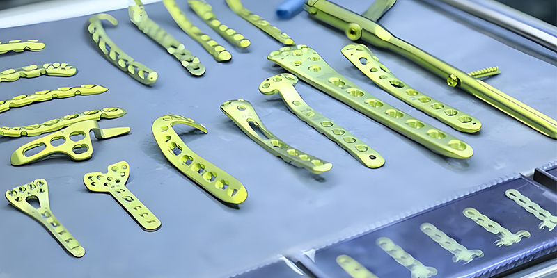 Medical implant machining showing complex geometries