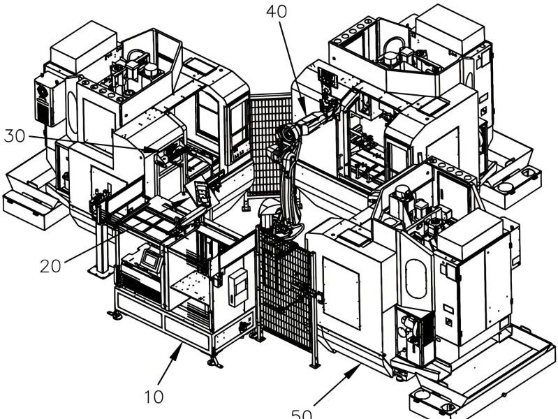 CNC machine structure with annotated components