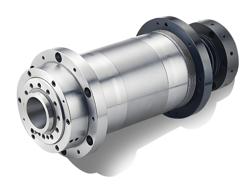CNC machine spindle system showing the main motion components including motor, bearings, and tool holder